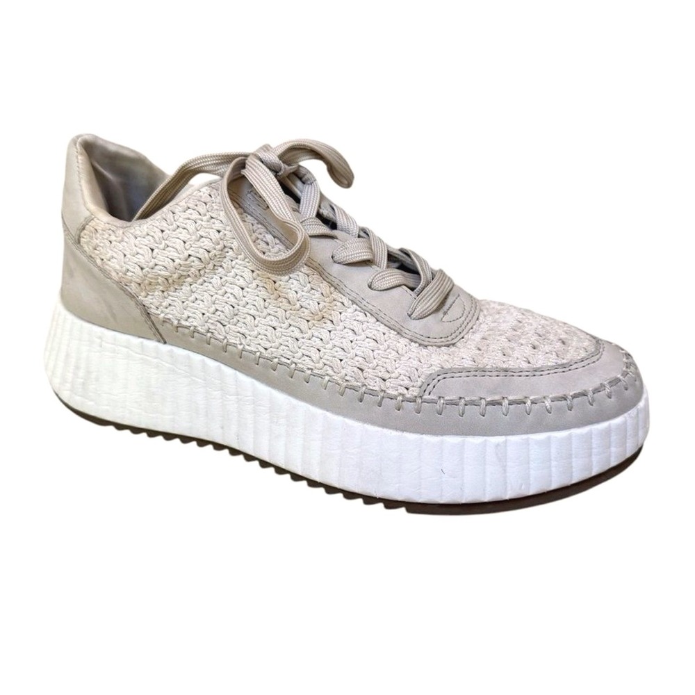 DV Dolce Vita Woven Crochet Platform Sneakers Beige Boho Women Size 8.5‎
